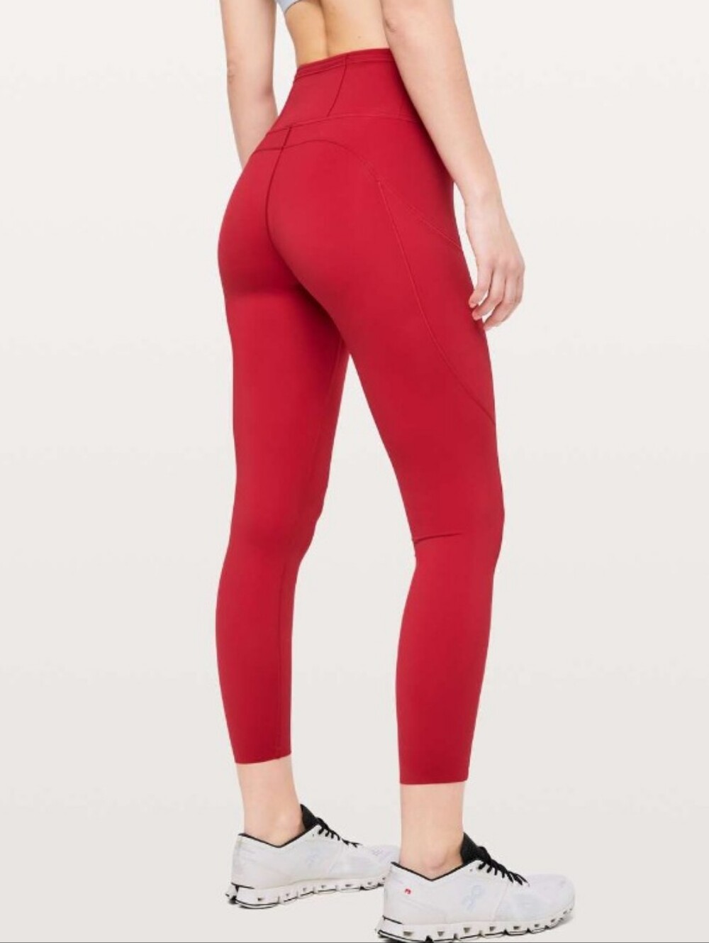 Lululemon Fast & Free Tight 25" Dark Red EUC